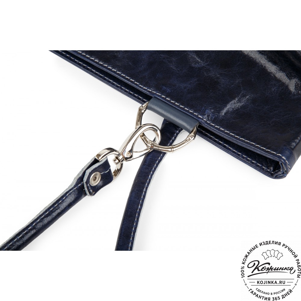 Женская кожаная сумка-рюкзак "Валентино" (синяя)